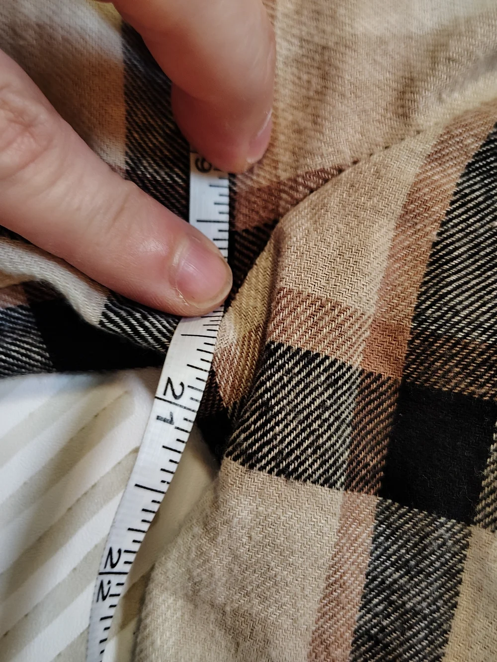 Love Notes Beige and Black‎ Plaid Button-Down Shirt